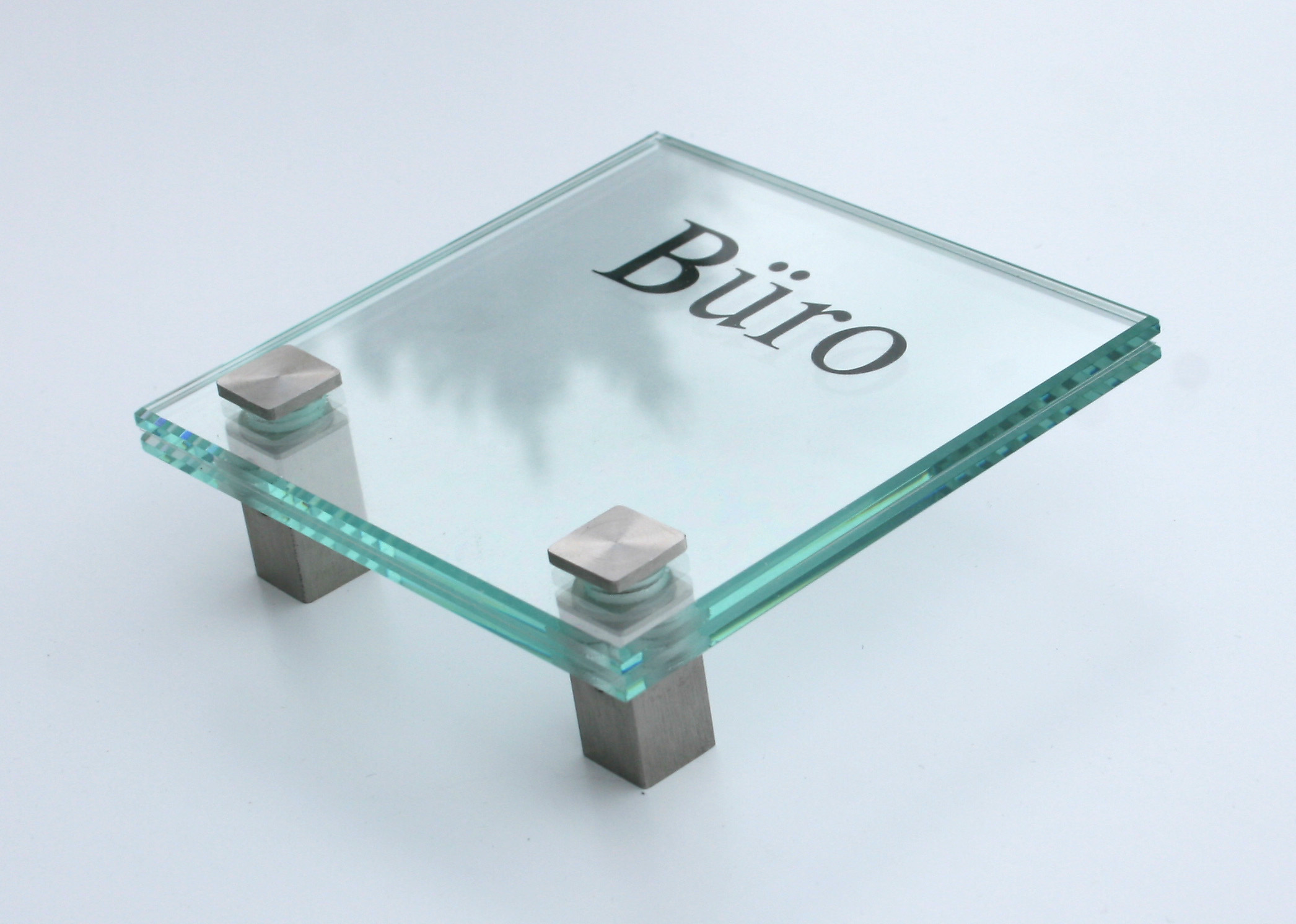 Glas-Türschild INOFIX-Q - 120 x 120 mm