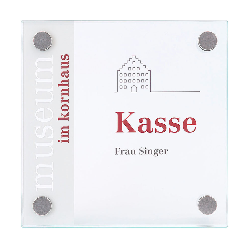 Glas-Türschild GALERIE - 200 x 200 mm