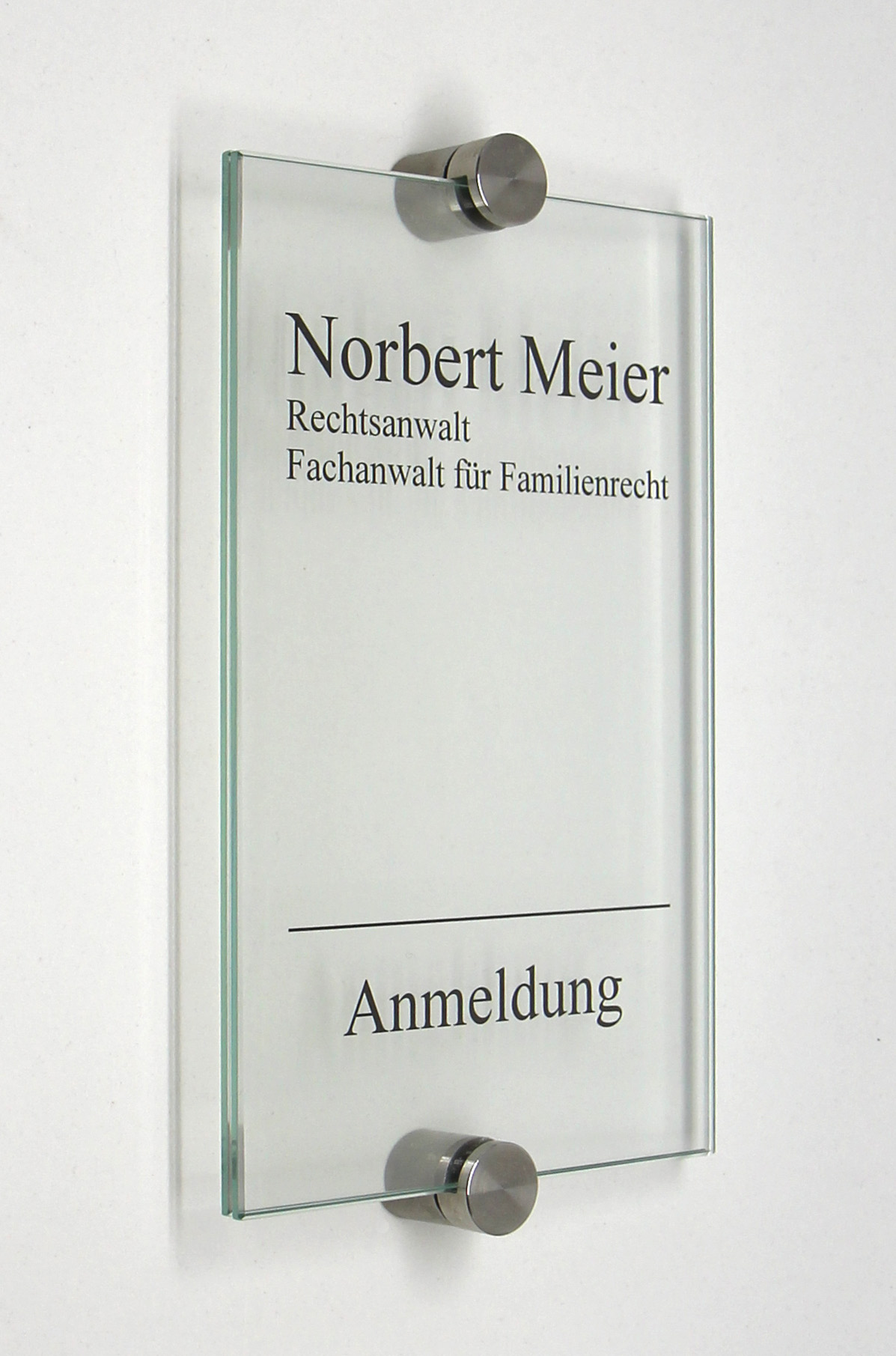 Glas-Türschild INOXO-K - 105 x 170 mm (hoch oder quer)