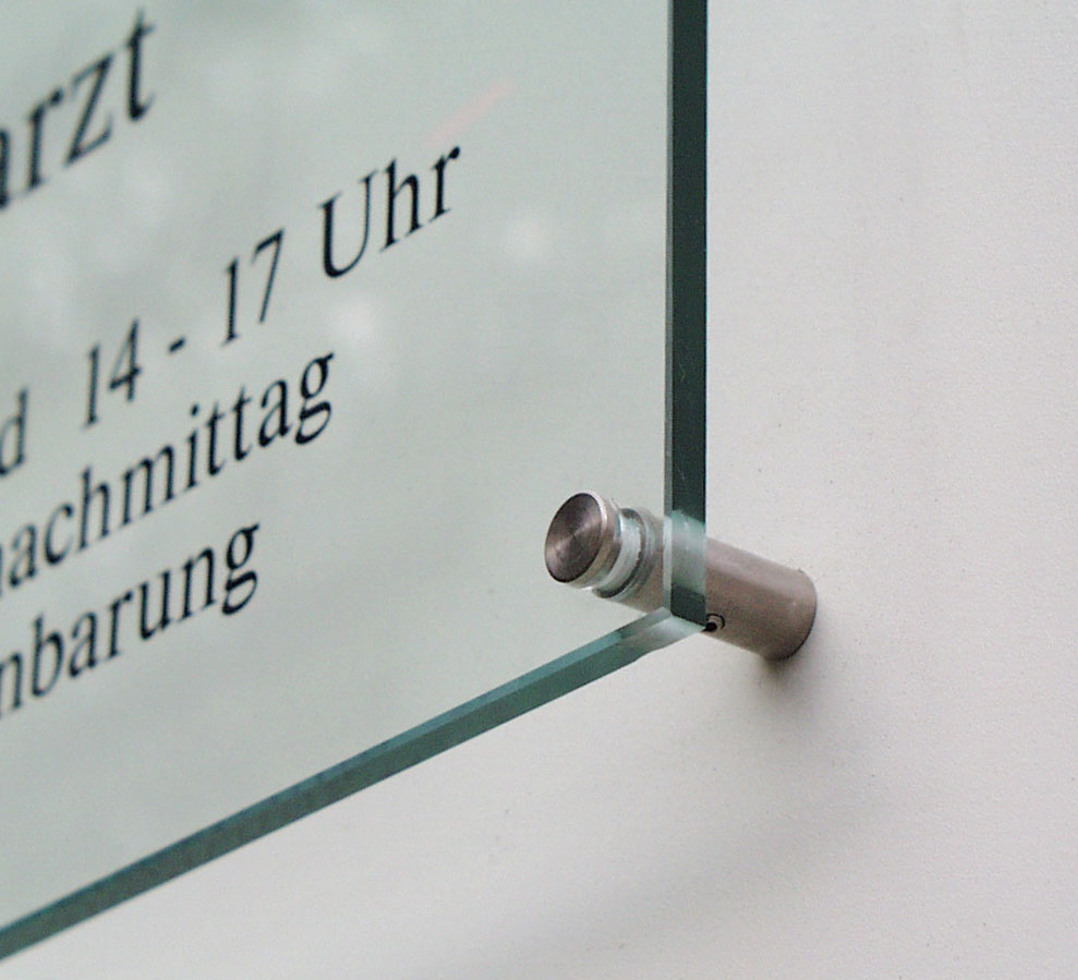 Echtglas-Schild (ESG) - 8 mm Typ Kristallum-klar