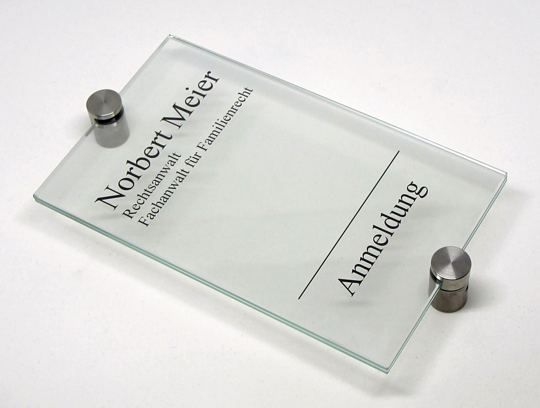 Glas-Türschild INOXO-K - 105 x 170 mm (hoch oder quer)