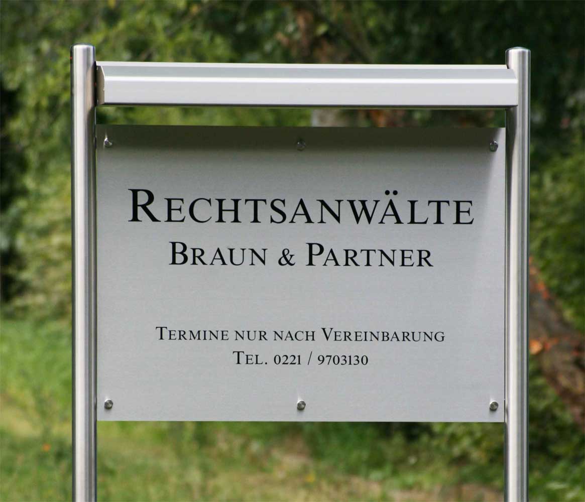 Edelstahl-Schildständer - Typ ESR-V2A-BL-Braun