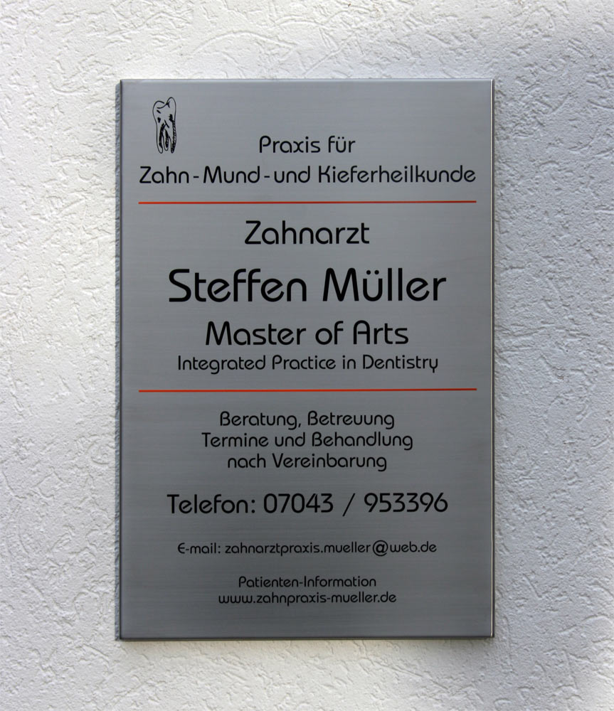Edelstahl-Kassetten-Schild - 20 mm abgekantet Typ Profil