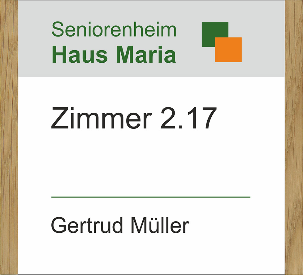 Türschild NIRO.eiche - 163,5 x 150,5 mm