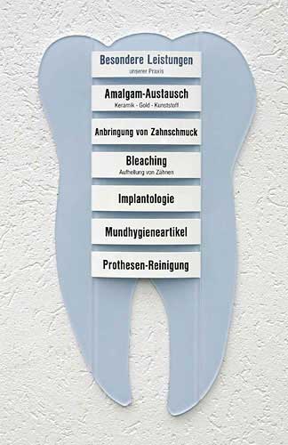 Leistungs-Tafel - 420 x 750 mm - Überschrift + 5 Titel
