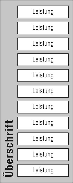 Leistungs-Tafel - 300 x 750 mm - mit 11 Titel