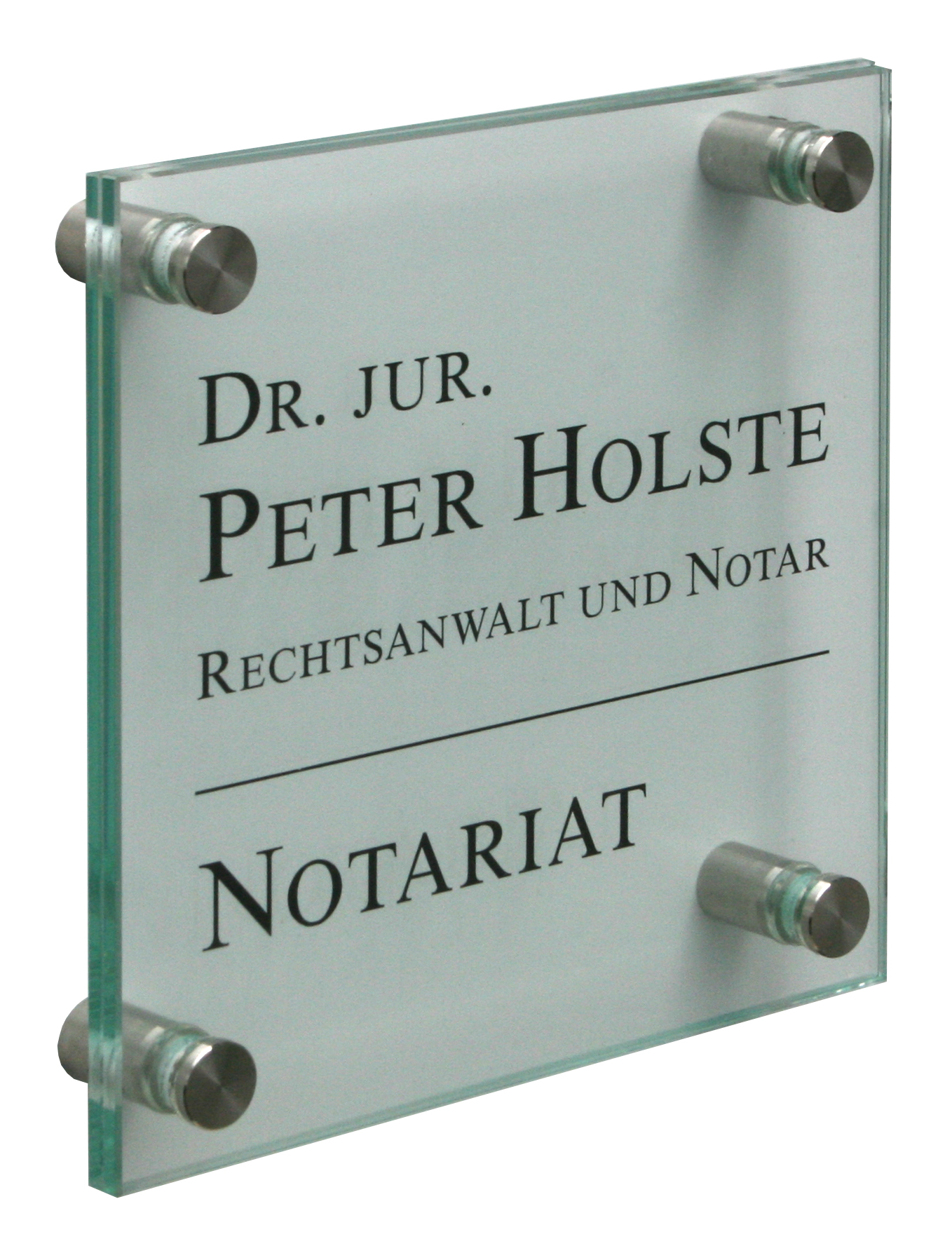 Glas-Türschilder KRISTALLUM-R - 150 x 150 mm