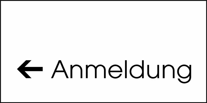Typ Beta 250 x 125 mm - Anmeldung Pfeil links