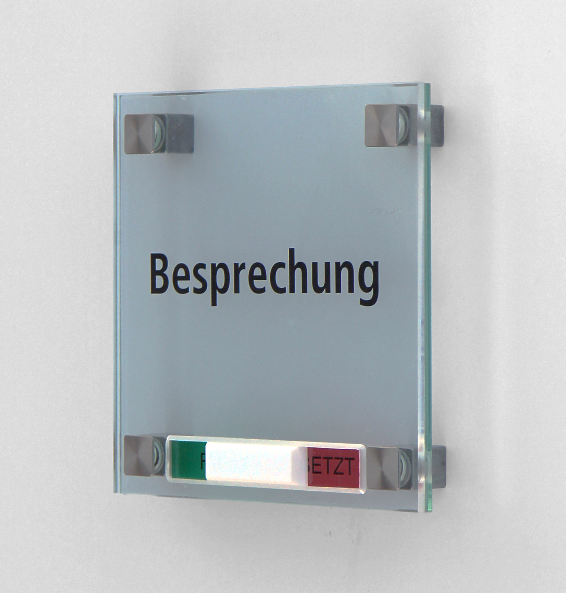 Glas-Türschild INOFIX-Q - Frei-Besetzt - 150 x 150 mm