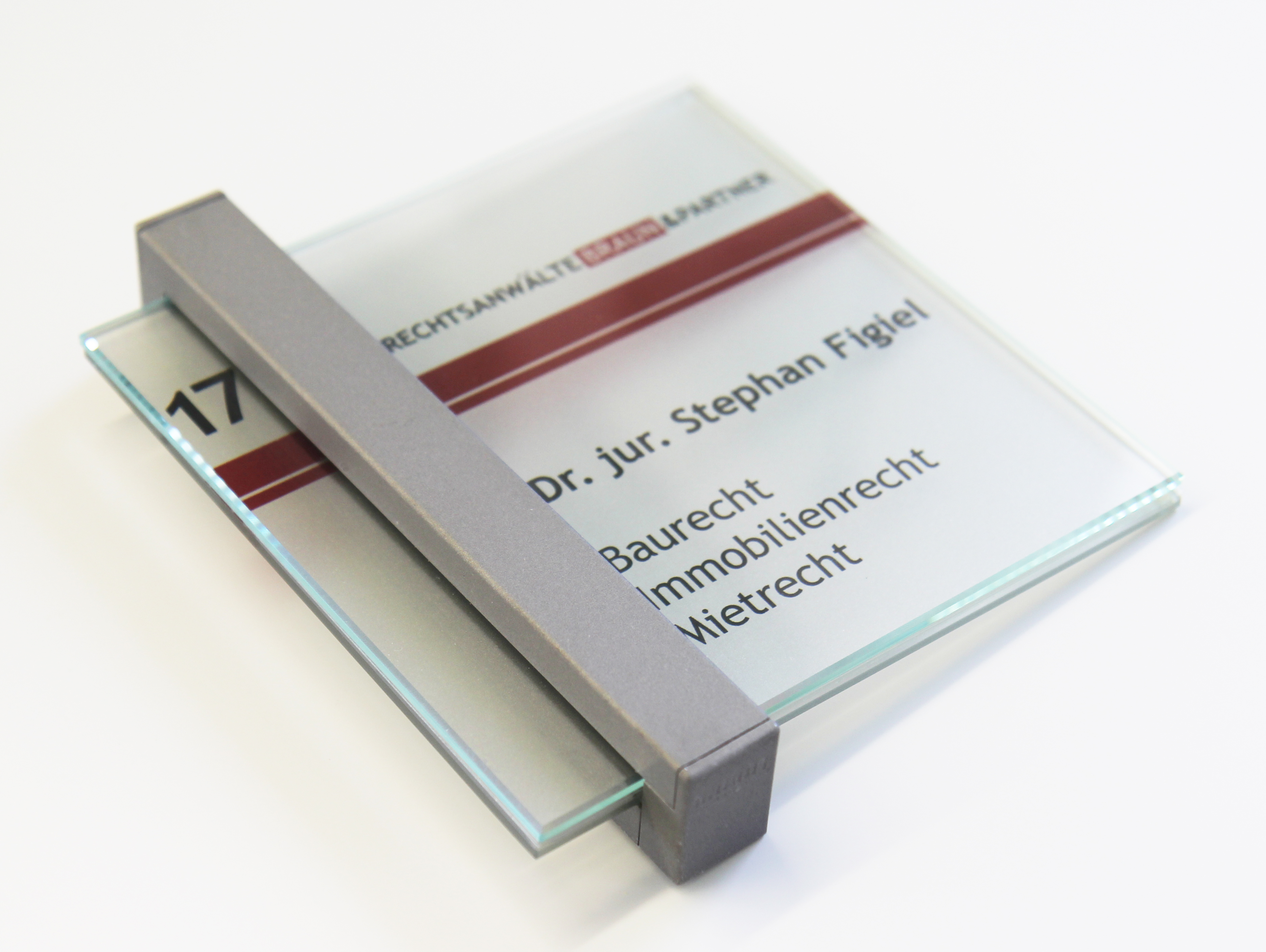 Glas-Türschild TORINO - 148 x 148 mm