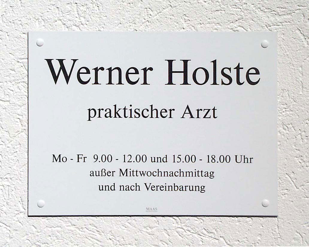 Preiswertes Schild Typ Dibond - 4 mm Alu-Kunststoff-Sandwichplatte