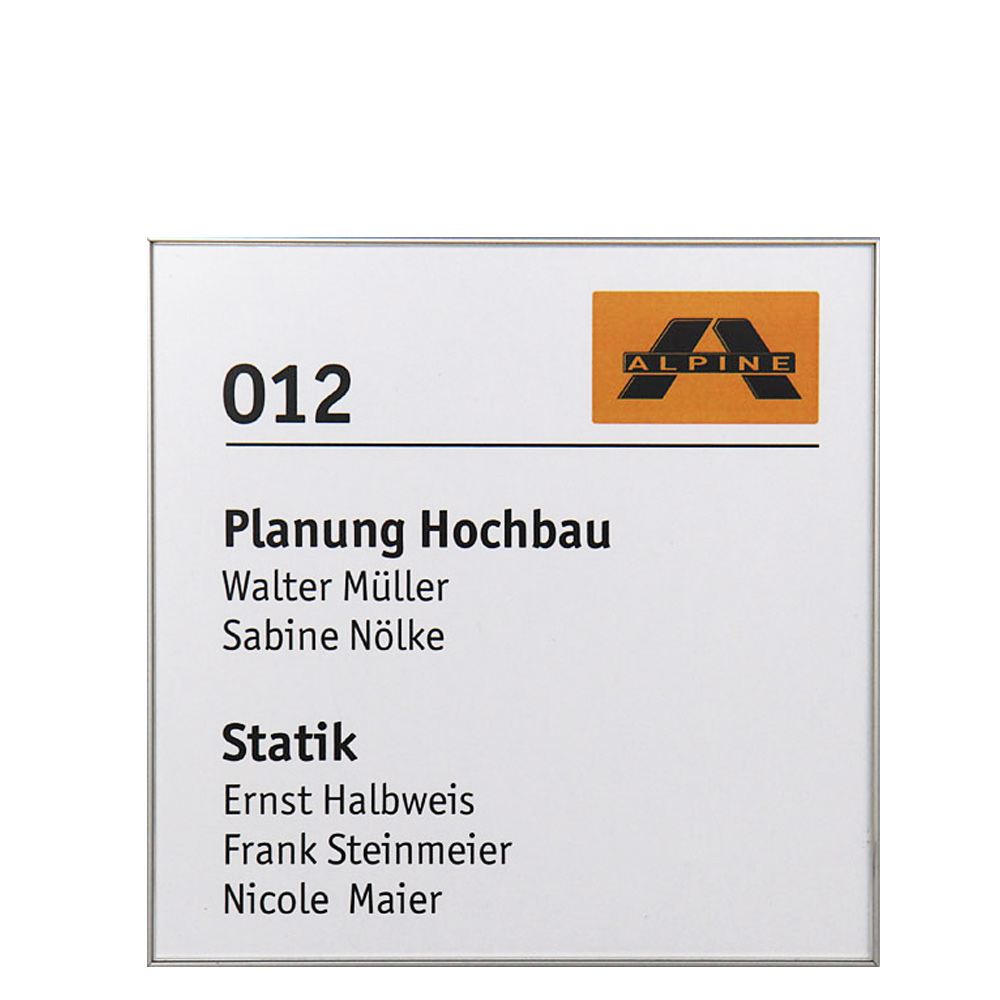 Türschild FORMO.plex - 213,5 x 213,5 mm