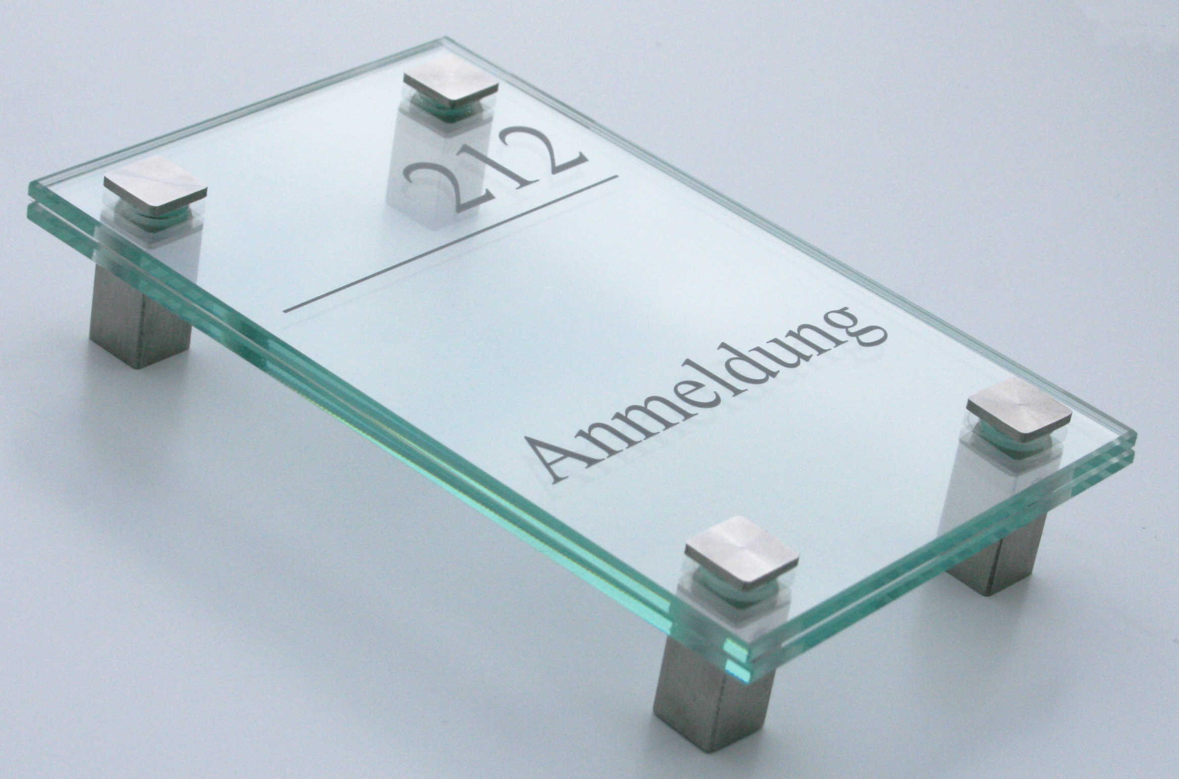 Glas-Türschild INOFIX-Q - 120 x 180 mm (hoch oder quer)