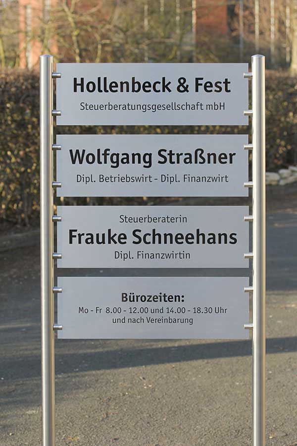 Edelstahl-Schildständer - Typ HGH-V2A-6020-1