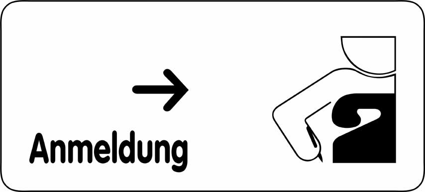 Typ Delta 300 x 135 mm - Anmeldung Pfeil rechts