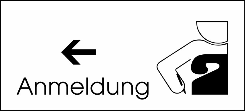 Typ Beta 300 x 135 mm - Anmeldung Pfeil links