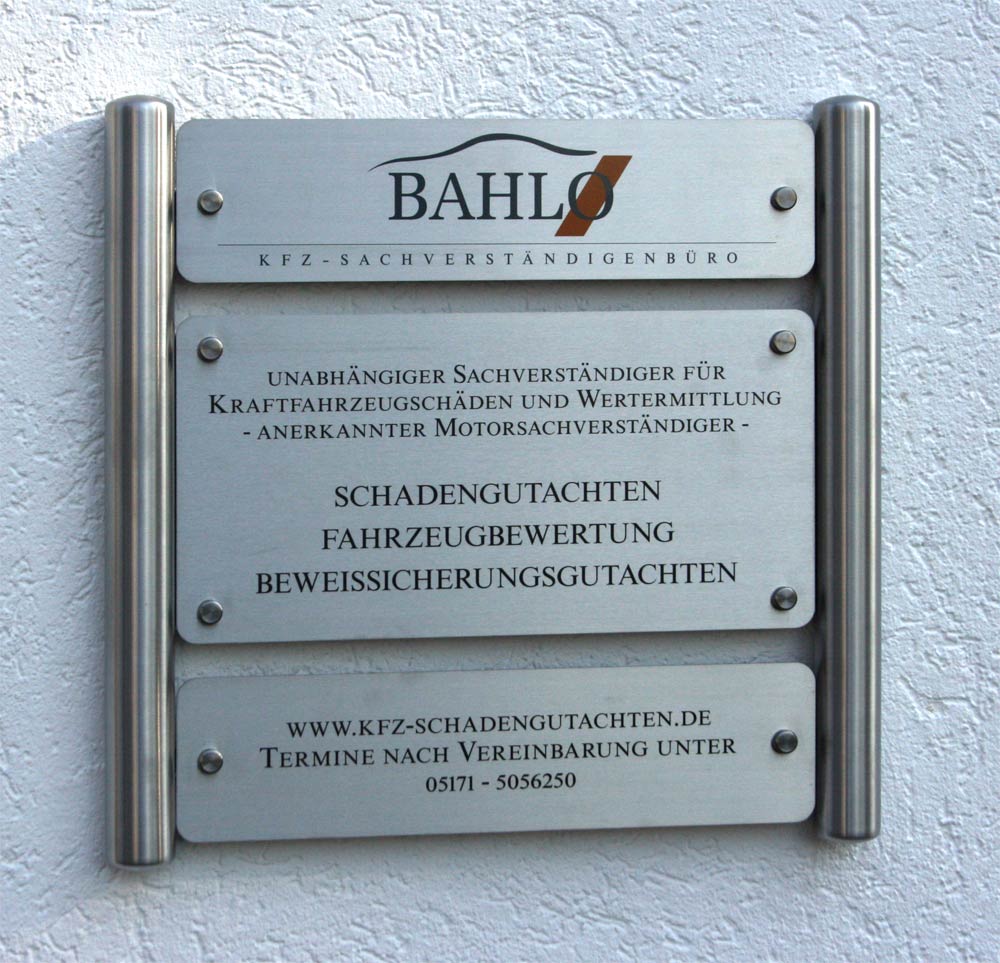 Rundeck Edelstahl-Schild 2 mm Typ Rondo-ESR - auf Edelstahl-Konstruktion