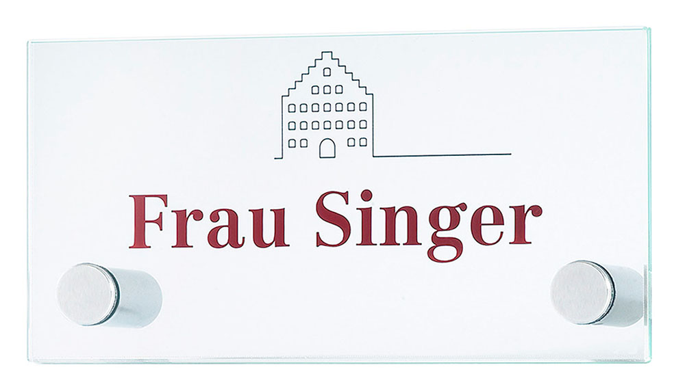 Glas-Türschild GALERIE - 150 x 75 mm