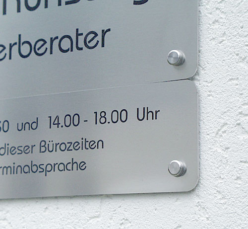 Rundeck Edelstahl-Schild - 2 mm Typ Rondo