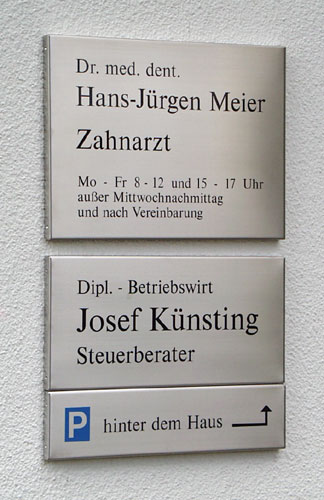 Edelstahl-Kassetten-Schild - 20 mm abgekantet Typ Profil
