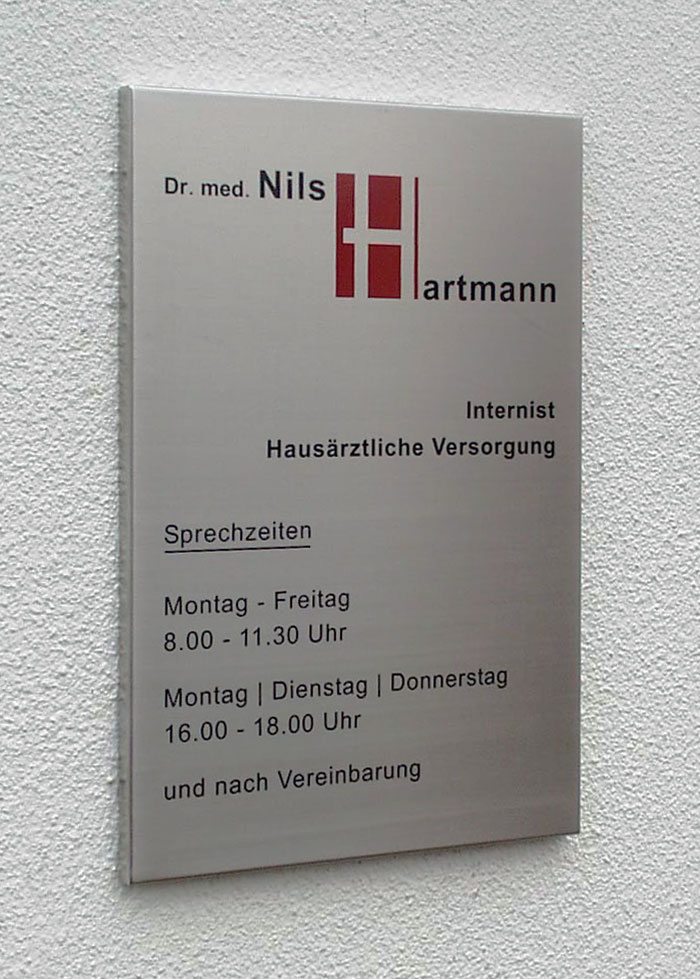 Edelstahl-Kassetten-Schild - 20 mm abgekantet Typ Profil