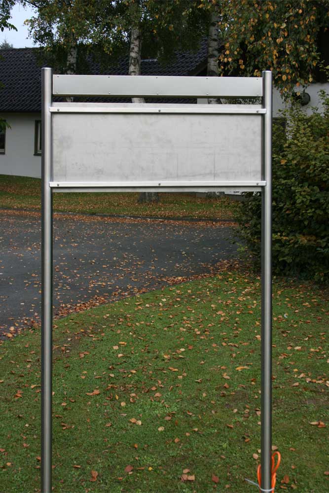 Edelstahl-Schildständer - Typ ESR-V2A-BL-Braun