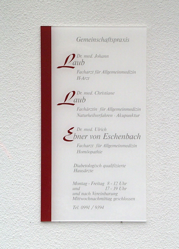Rechteck Acrylglasschild - 8 mm Typ Beta