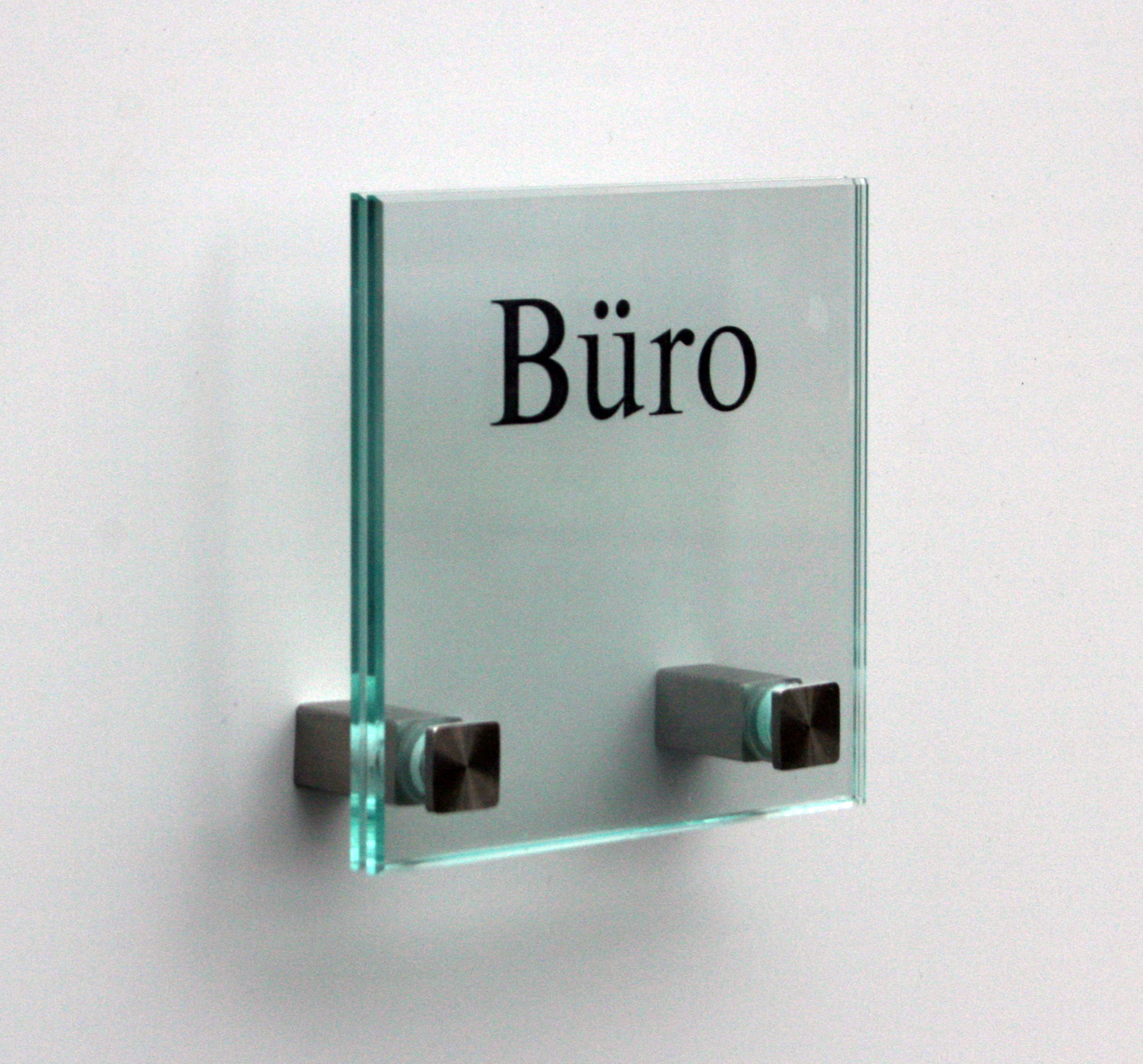 Glas-Türschild INOFIX-Q - 120 x 120 mm