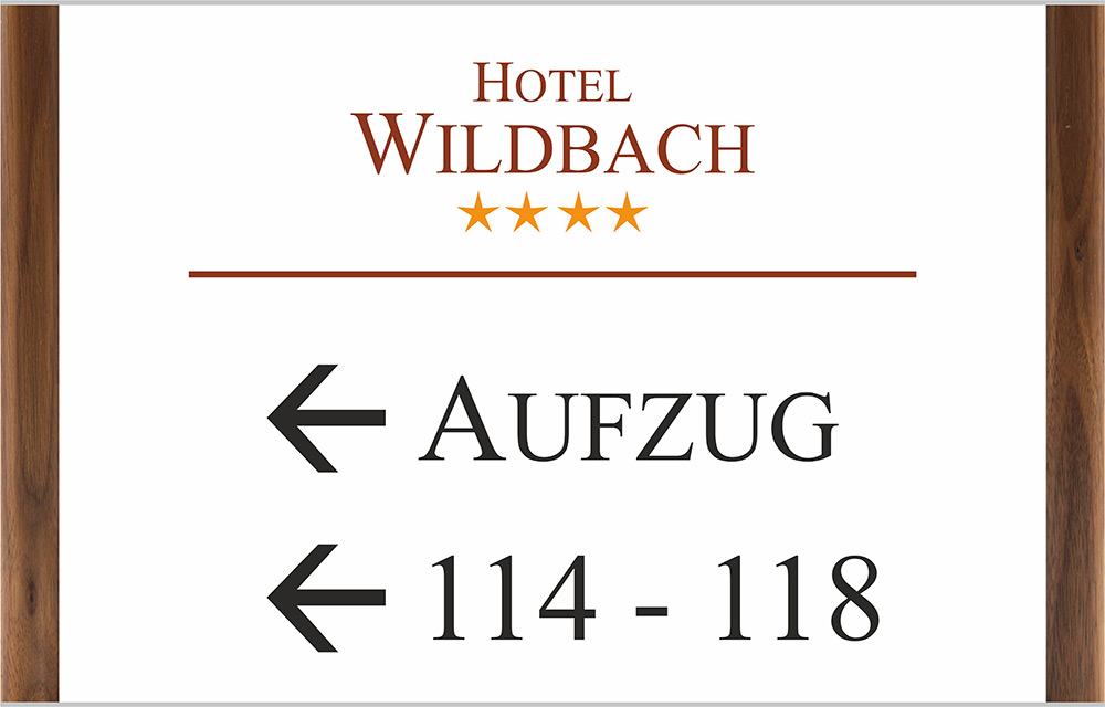Türschild Westerwald-Nussbaum - 470 x 301 mm (BxH) A3 quer