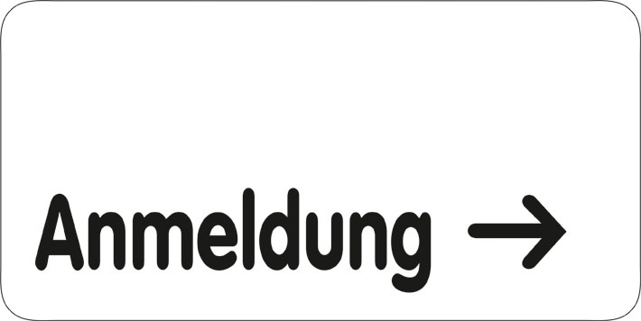 Typ Delta 250 x 125 mm - Anmeldung Pfeil rechts