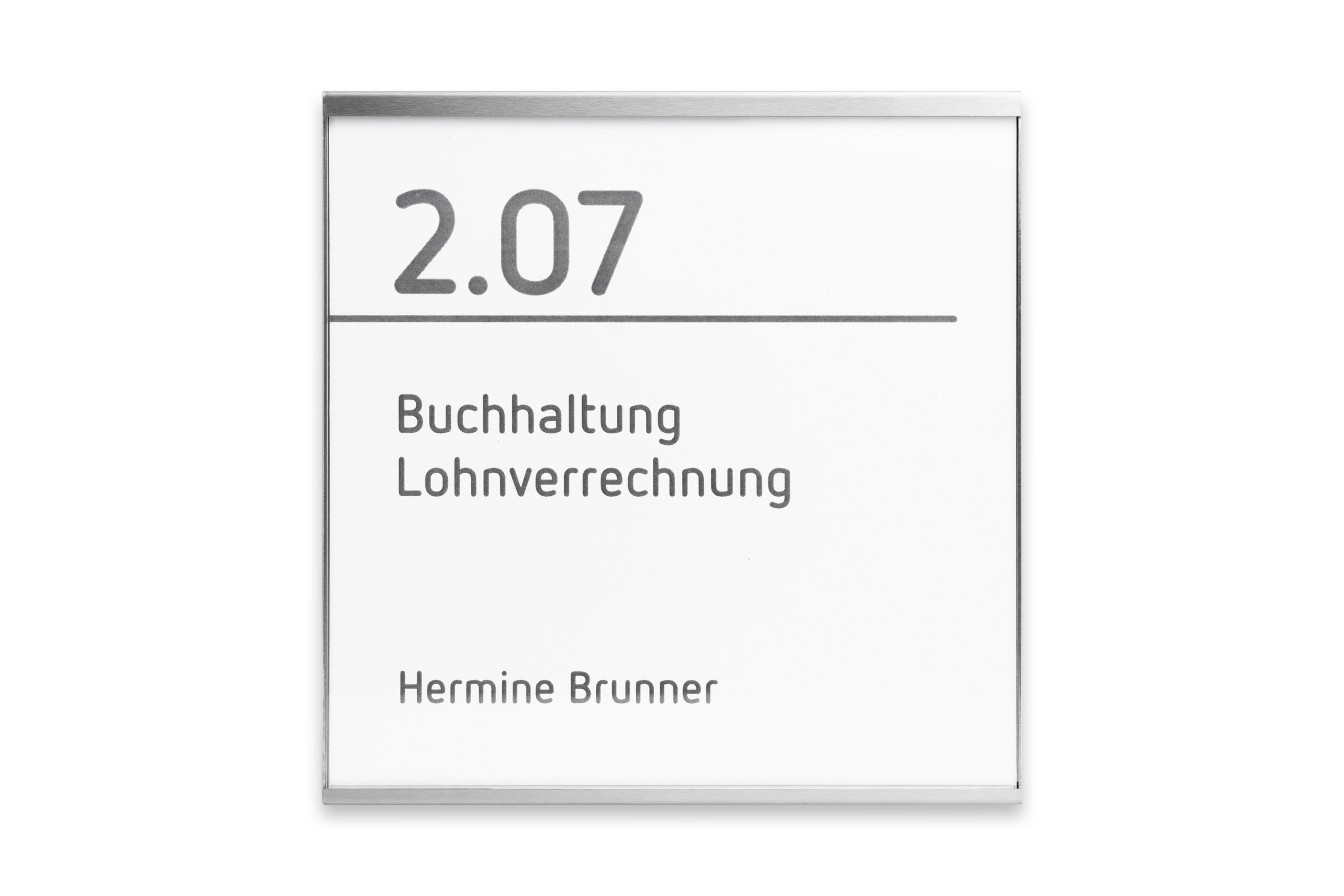 Edelstahl-Türschild NIRO.plex