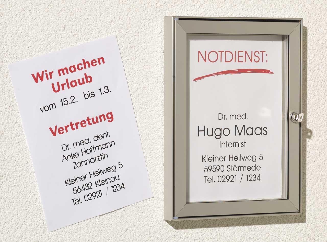 Notdienstschild abschließbar - 275 x 360 mm (BxH)