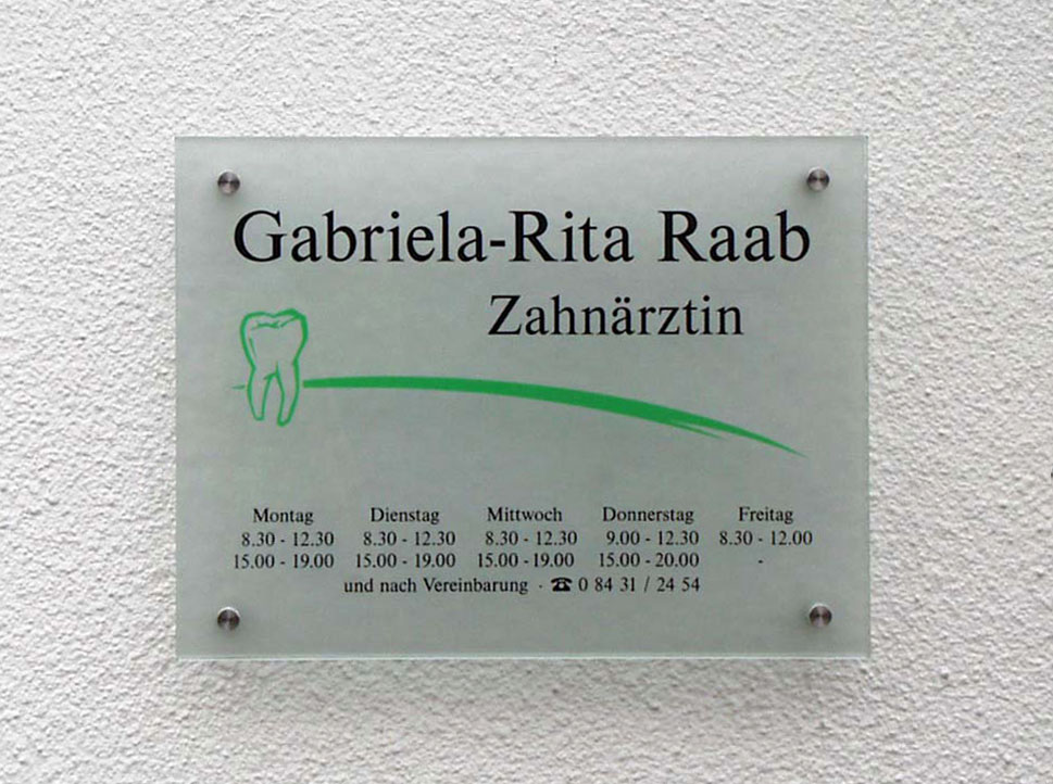 Echtglas-Schild (ESG) - 8 mm Typ Kristallum-satiniert
