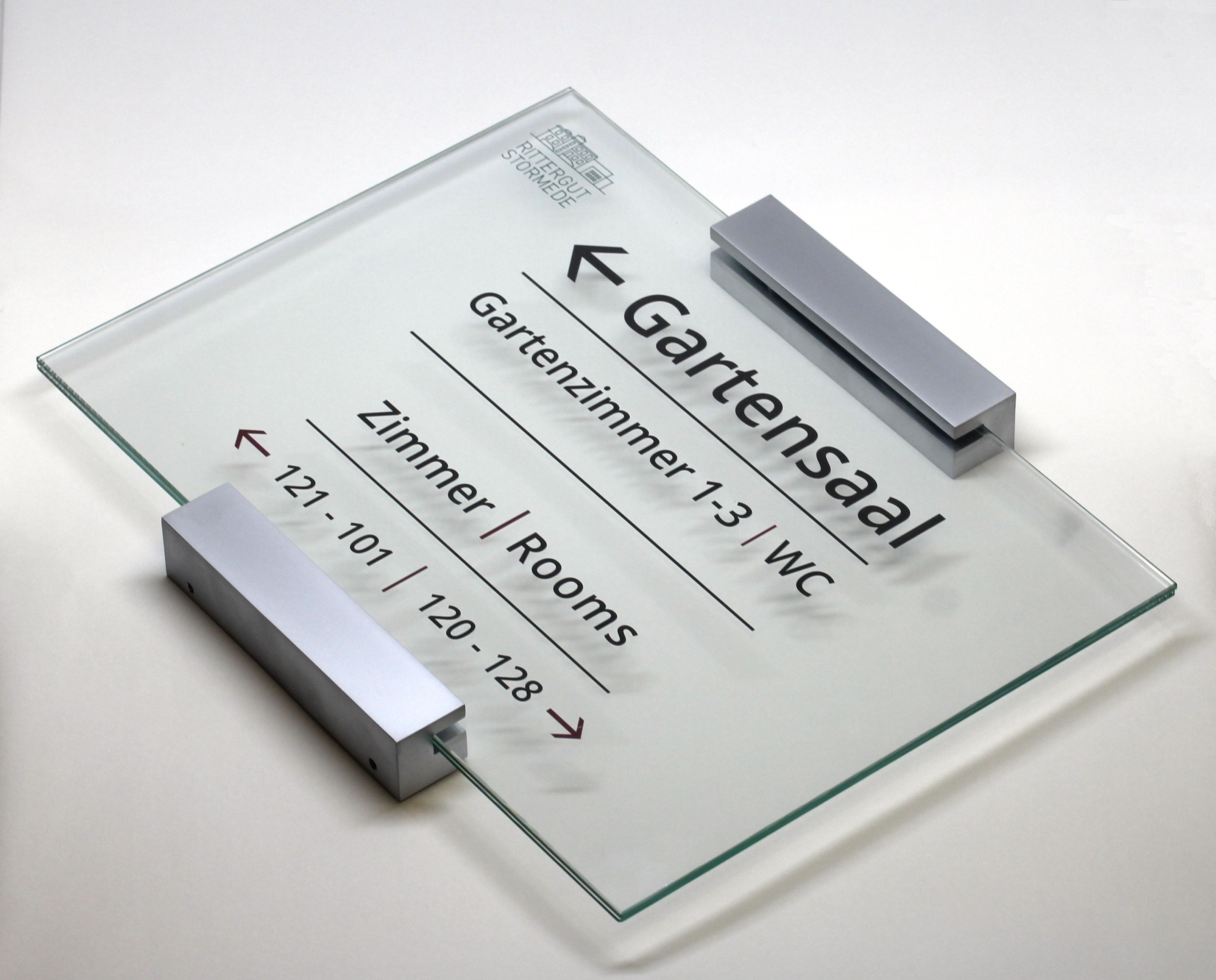 Glas-Türschild MONACO - 297 x 210 mm A4 quer