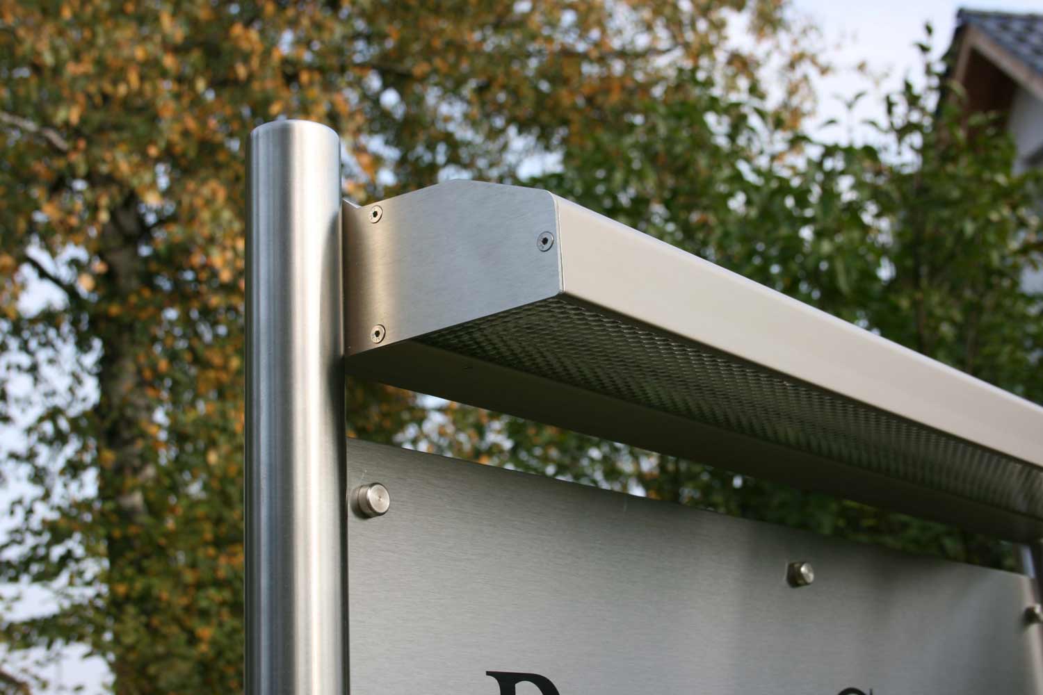 Edelstahl-Schildständer - Typ ESR-V2A-BL-Raspe