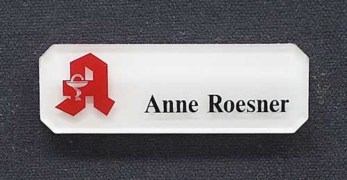 Namensschild Achteck-Elegant - 75 x 25 mm