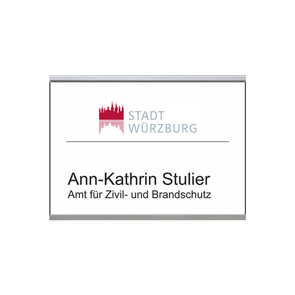 Türschild SlideFix Silber - 210 x 150 mm (BxH) A5 quer