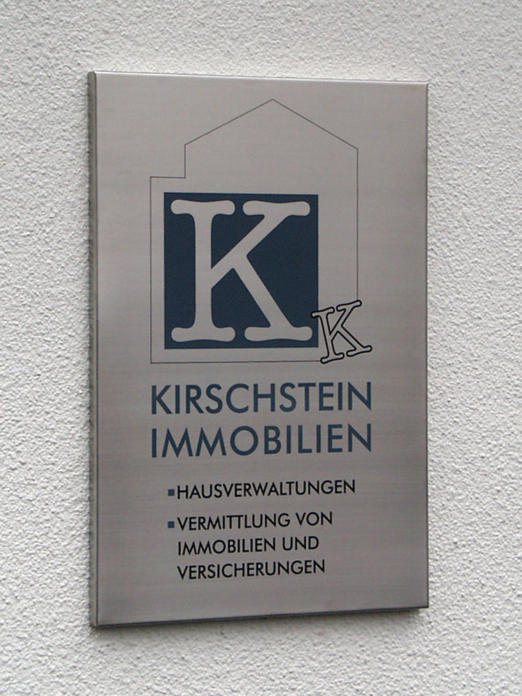 Edelstahl-Kassetten-Schild - 20 mm abgekantet Typ Profil