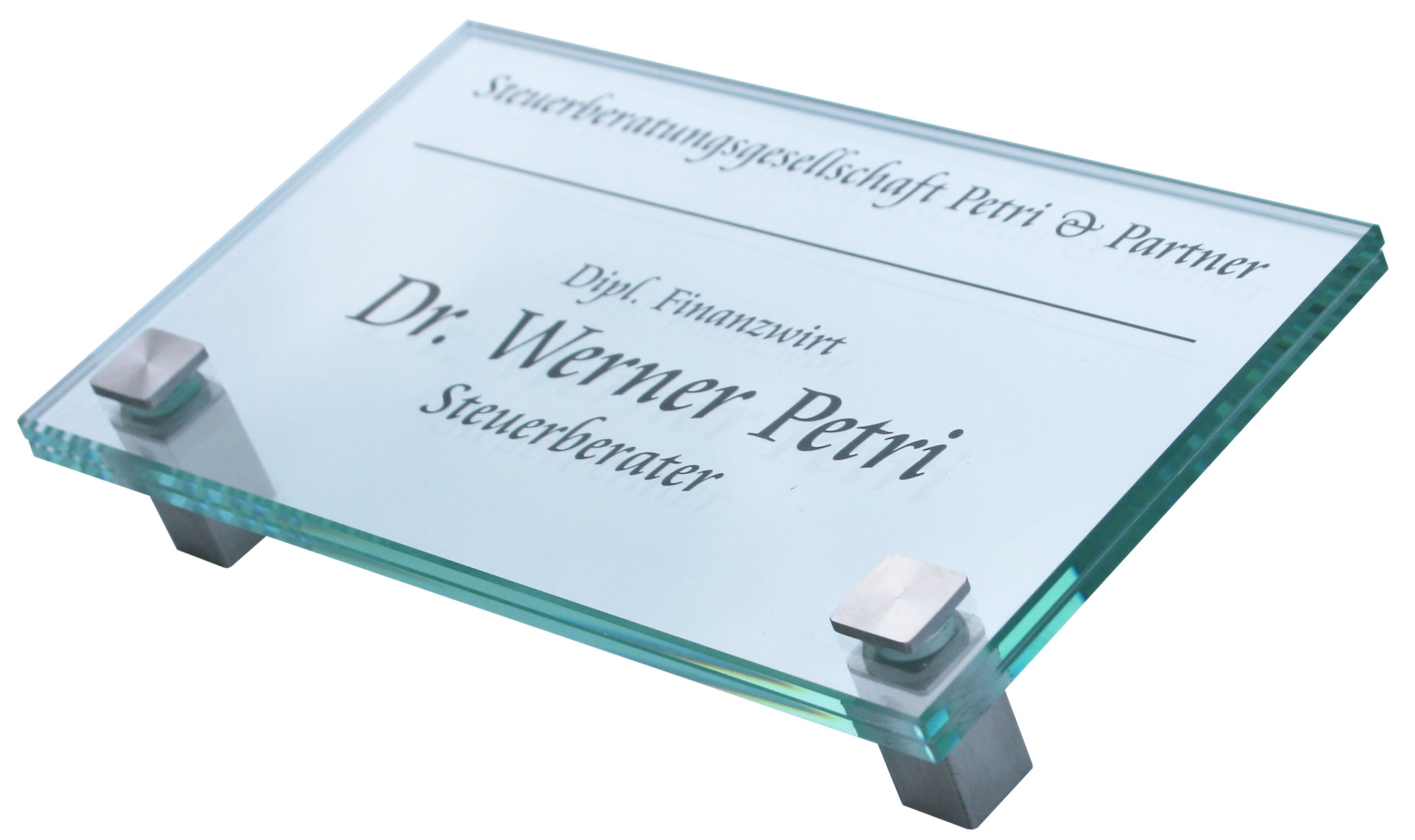 Glas-Türschild INOFIX-Q - 170 x 100 mm (BxH)