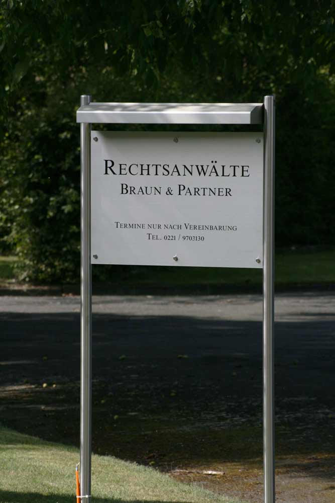 Edelstahl-Schildständer - Typ ESR-V2A-BL-Braun