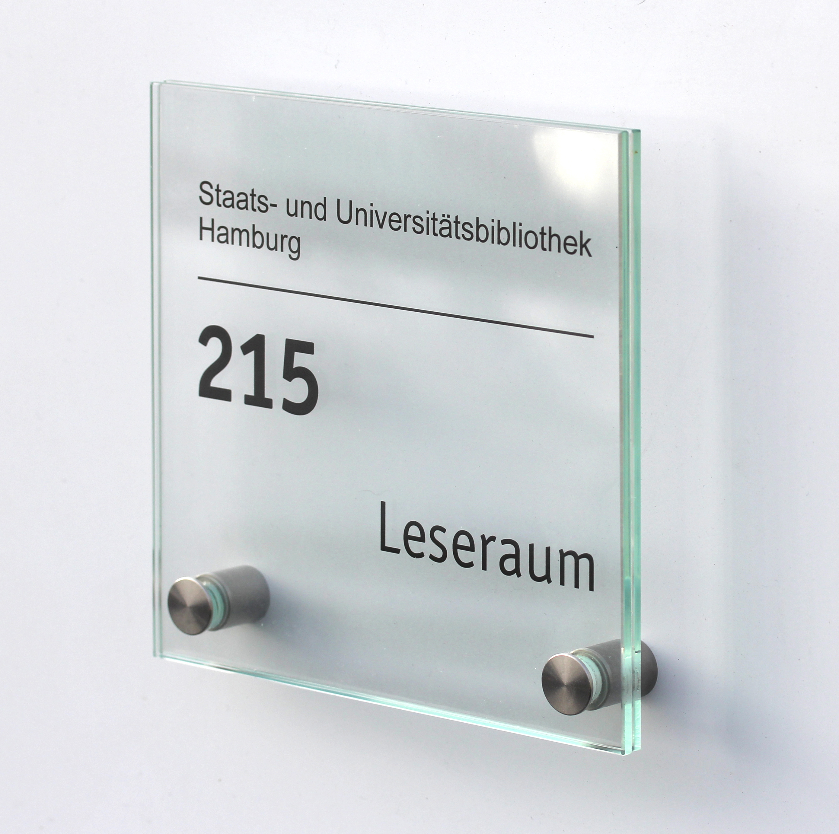 Glas-Türschilder KRISTALLUM-R - 150 x 150 mm