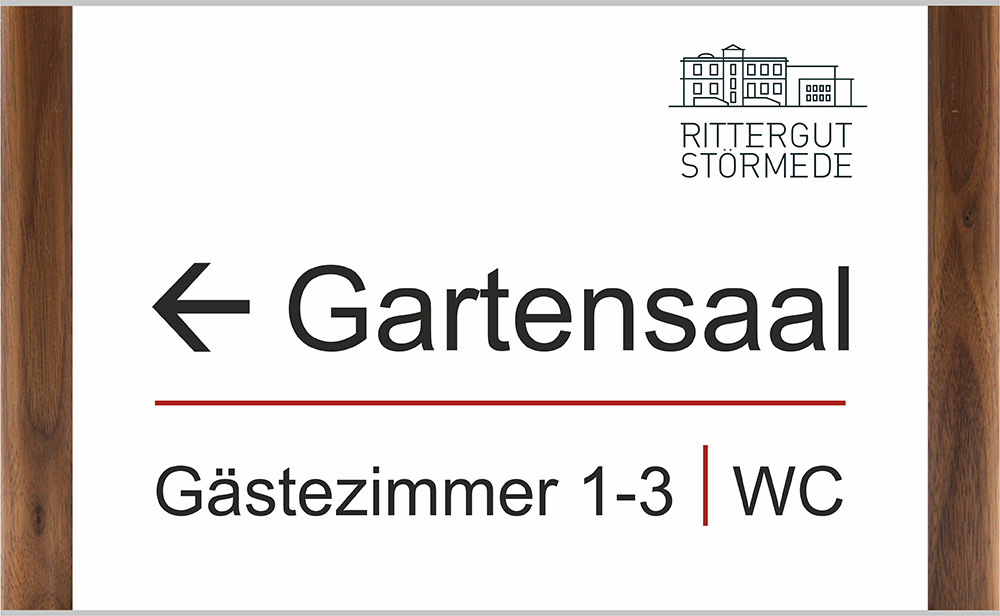 Türschild Westerwald-Nussbaum - 347 x 214 mm (BxH) A4 quer