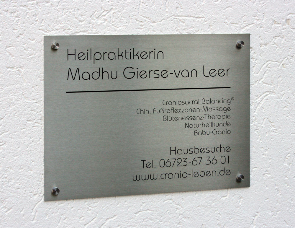 Rechteck Edelstahl-Schild - 2 mm Typ Quadro
