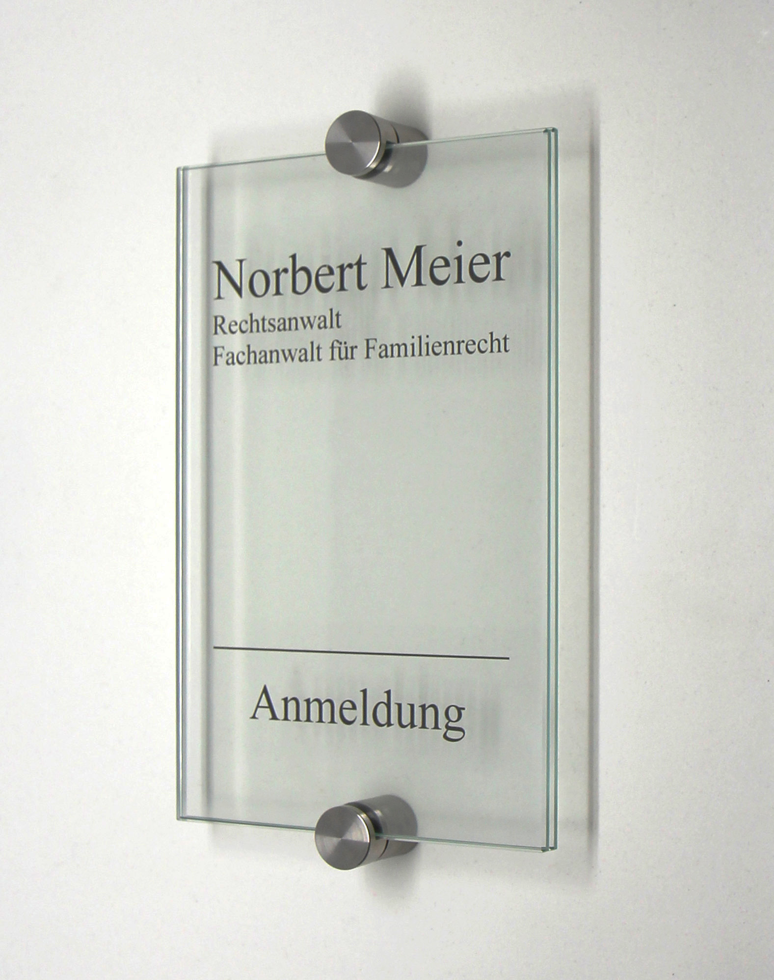 Glas-Türschild INOXO-K - 105 x 170 mm (hoch oder quer)