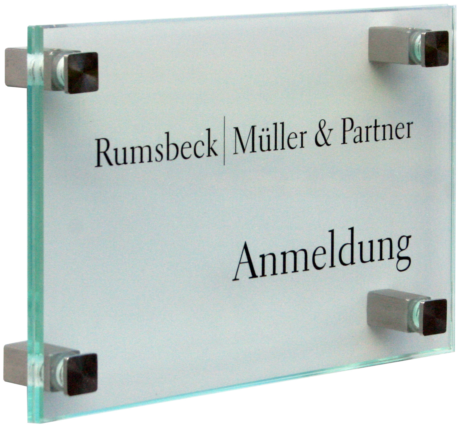 Glas-Türschild INOFIX-Q - 200 x 130 mm (hoch oder quer)