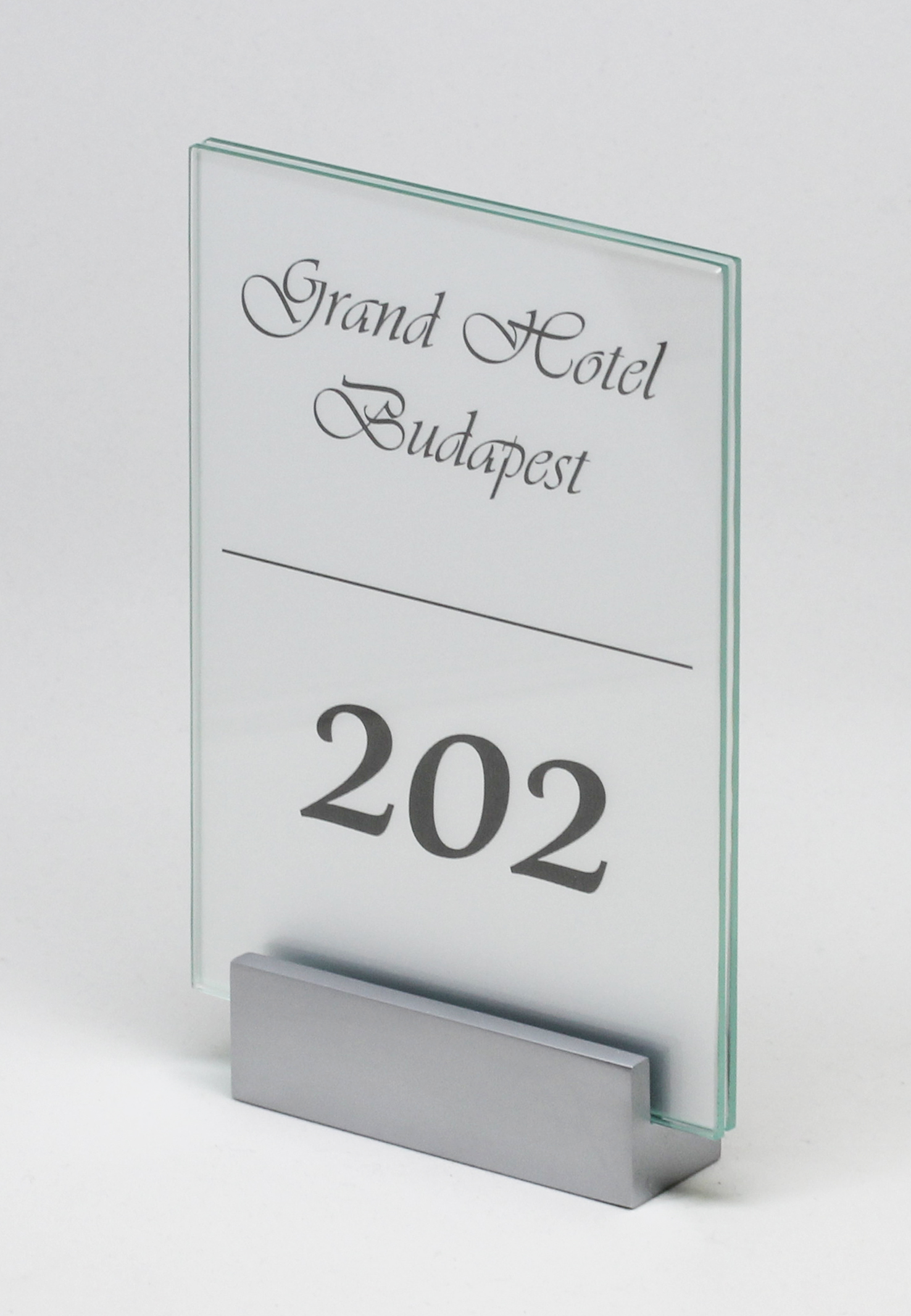 Glas-Türschild MONACO - 105 x 148 mm A6 hoch