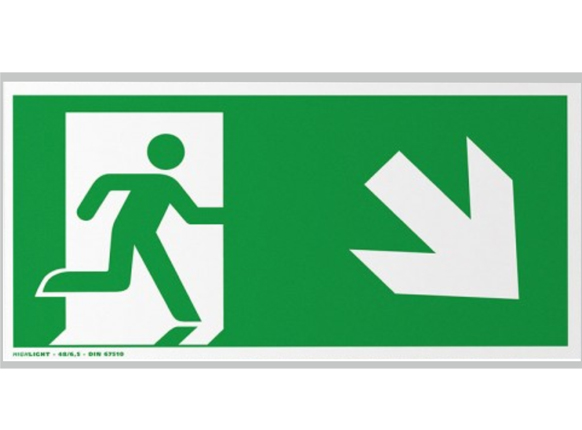 Türschild GlasFix - 297 x 150 mm (BxH) Fluchtwegweiser