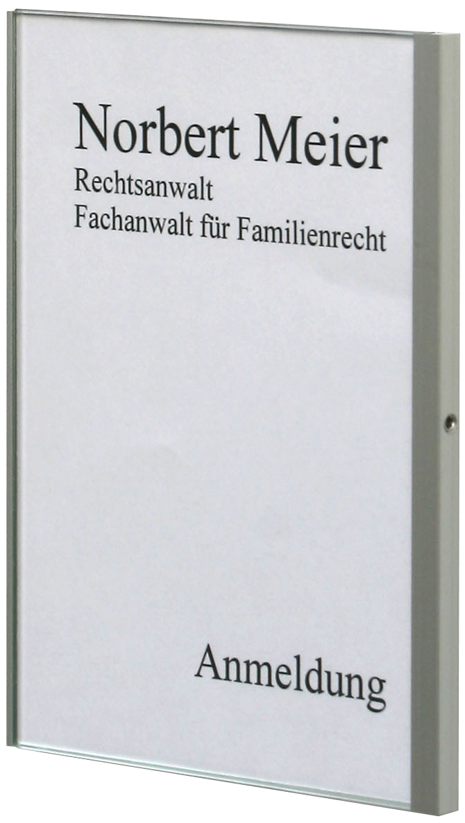 Türschild KRISTALLINO.w-Acryl - 149 x 110 mm (BxH) A6 hoch oder quer