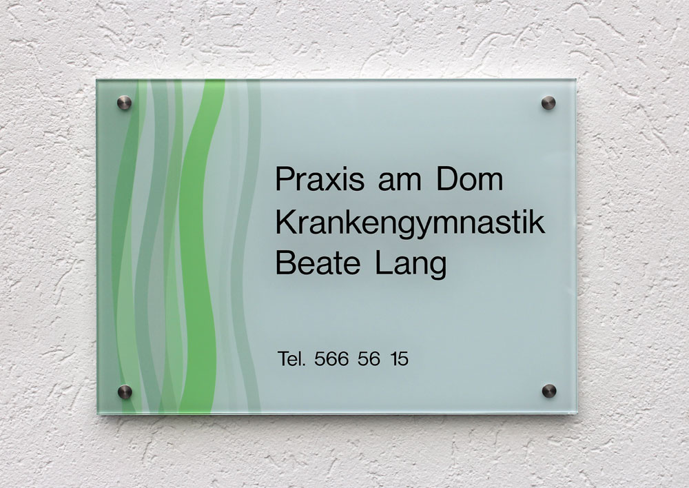 Echtglas-Schild (ESG) - 8 mm Typ Kristallum-weiß