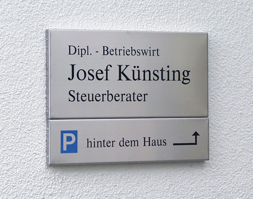 Edelstahl-Kassetten-Schild - 20 mm abgekantet Typ Profil